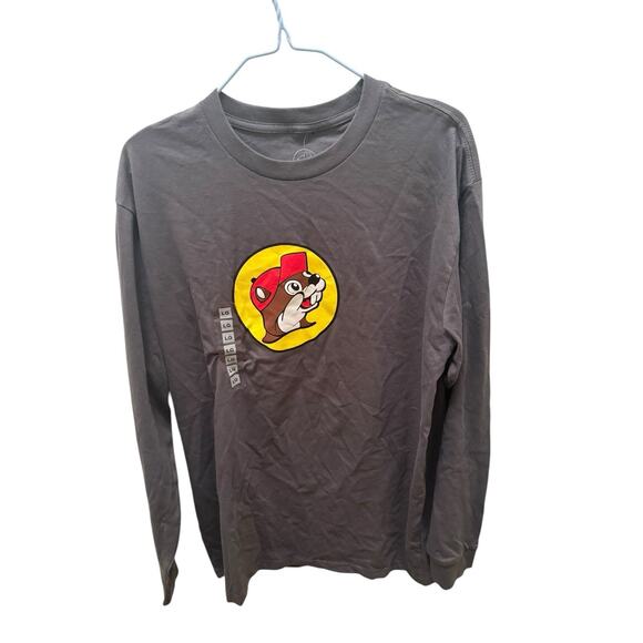 Buc-ee’s Bucees Long Sleeve Tonal Tee T Shirt Large Logo Gas Station Beaver - Picture 1 of 2
